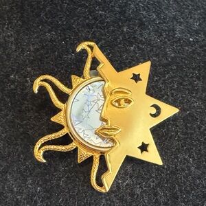 J. Jill Gold Tone  Celestial Brooch Pin
